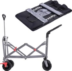 AREBOS Handkar | Transportwagen | Apparatuurwagen | Opvouwbaar | Duwstang| Zwart -Outdoor Camping Winkel 1200x1177 3