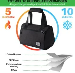 Brisby 4 Laags Geïsoleerde Koeltas - Lunchtas 10 Liter - Zwart -Outdoor Camping Winkel 1200x1178 1