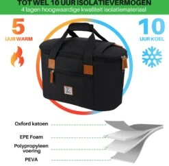 Brisby 4 Laags Geïsoleerde Koeltas - Boodschappentas 21 Liter - Zwart -Outdoor Camping Winkel 1200x1178 3