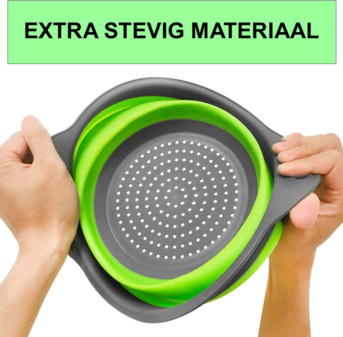 Merkloos Inklapbare Vergiet - Opvouwbaar - Groot - Blauw - Siliconen 6 Merkloos Inklapbare Vergiet - Opvouwbaar - Groot - Blauw - Siliconen - Afbeelding 4