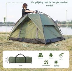 Sens Design Pop Up Tent - Tent - 2-3 Personen -Outdoor Camping Winkel 1200x1180 5