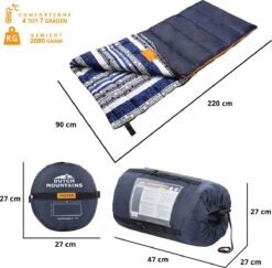 Dutch Mountains Slaapzak Goeree XL - Extra Groot 220x90cm - Katoenen Binnenkant - Aanritsbaar - Tochtstrip En Compressiehoes -Outdoor Camping Winkel 1200x1182 3