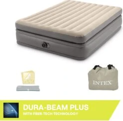 Intex Prime Comfort - Luchtbed - 2-Persoons - 152x203x51 Cm (BxLxH) - Grijs - Met Ingebouwde Motorpomp -Outdoor Camping Winkel 1200x1184 3