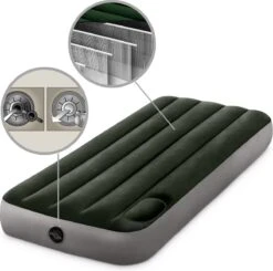 Intex Luchtbed - 1-Persoons - 76 X 191 X 25 Cm - Groen - Met Ingebouwde Voetpomp + Hoeslaken Antraciet + Reparatieset -Outdoor Camping Winkel 1200x1189 7