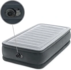 Intex Luchtbed - 1-Persoons - 99 X 191 X 46 Cm - Grijs - Met Ingebouwde Pomp, Hoeslaken Antraciet En Reparatieset -Outdoor Camping Winkel 1200x1190 4