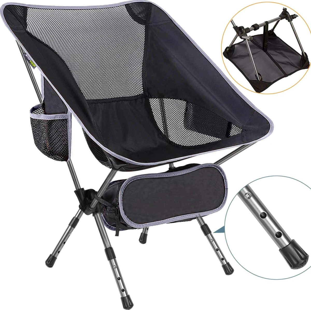 Smartpeas Campingstoel Van Stevig 600D Polyester En Aluminium - Lichtgewicht En Opvouwbaar - Camping Gadget Inclusief Zijzakken +Plus: Strandmat & Draagtas 3 Smartpeas Campingstoel Van Stevig 600D Polyester En Aluminium - Lichtgewicht En Opvouwbaar - Camping Gadget Inclusief Zijzakken +Plus: Strandmat & Draagtas