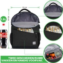Brisby 4 Laags Geïsoleerde Koeltas Rugzak - 25 Liter - Met Handige Vakken Voor Bestek En Essentials - Waterafstotend Materiaal - Zwart 16 Brisby 4 Laags Geïsoleerde Koeltas Rugzak - 25 Liter - Met Handige Vakken Voor Bestek En Essentials - Waterafstotend Materiaal - Zwart -Outdoor Camping Winkel 1200x1196 4