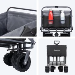 LifeGoods Bolderkar - Opvouwbaar - Tot 80KG - 94L - Wasbaar Polyester - 98x45cm - Zwart/Grijs -Outdoor Camping Winkel 1200x1200 1002