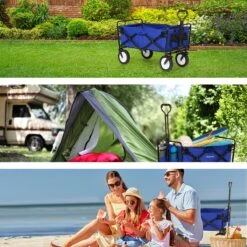 LifeGoods Bolderkar - Opvouwbaar - Draaibare Wielen - 2 Standen - 70KG Draagkracht - Blauw -Outdoor Camping Winkel 1200x1200 1011