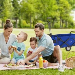 LifeGoods Bolderkar - Opvouwbaar - Draaibare Wielen - 2 Standen - 70KG Draagkracht - Blauw -Outdoor Camping Winkel 1200x1200 1012