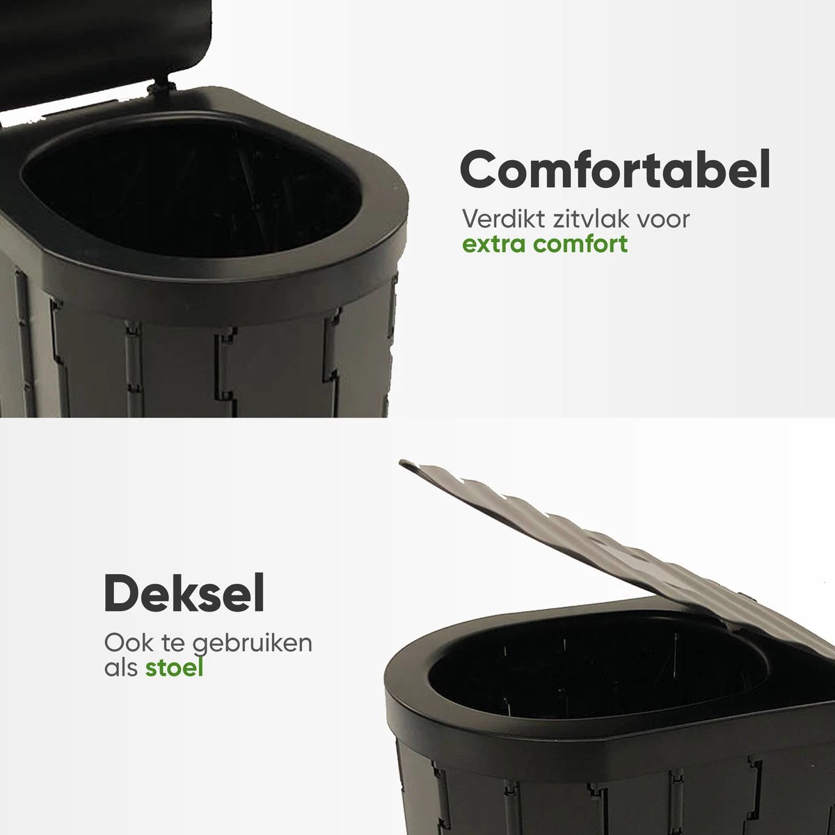 KNGZ Outdoor Gear – Camping Toilet – Nieuw Model – Biologisch Afbreekbare Zakjes – Opvouwbare Camping Toilet Met Deksel – Camping Toilet Hoge Zit – Draagbare WC Emmer Volwassen – Draagbaar Mobiel Potje – Nachtemmer – Opvouwbaar Toilet – Kamperen 5 KNGZ Outdoor Gear – Camping Toilet – Nieuw Model – Biologisch Afbreekbare Zakjes – Opvouwbare Camping Toilet Met Deksel – Camping Toilet Hoge Zit – Draagbare WC Emmer Volwassen – Draagbaar Mobiel Potje – Nachtemmer – Opvouwbaar Toilet – Kamperen - Afbeelding 3
