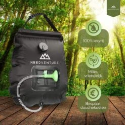 Needventure Solar Douche - Camping Douchezak - Buiten Douche - Tuindouche - Inclusief Thermometer - Waterzak Met Douchekop - 20L - Zwart -Outdoor Camping Winkel 1200x1200 1170