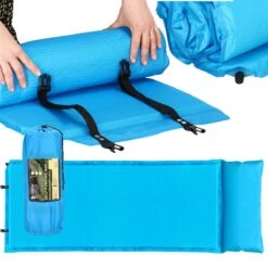 Springos Slaapmat | Zelfopblazend | 186 Cm | Inclusief Hoes & Hoofdkussen | Lichtblauw -Outdoor Camping Winkel 1200x1200 1232