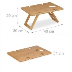 Relaxdays Opvouwbare Picknick Wijntafel - 4 Wijnglazenhouders - Bamboe Dienbladtafel Klein -Outdoor Camping Winkel 1200x1200 126