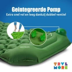 TRVLMORE Slaapmat - Zelfopblazend - 1 Persoons - Ingebouwde Pomp En Kussen - Groen -Outdoor Camping Winkel 1200x1200 1275