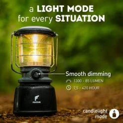 Favour L0944 Retro LED Lantaarn Hoog Vermogen 1300 Lumen, Vintage Design, Tuinlantaarn, Camping Lamp, Stormlantaarn Kleurtemperatuur Instelbaar Warm Wit Tot Koel Wit, Traploos Dimbaar Incl. Kaarslichtstand -Outdoor Camping Winkel 1200x1200 1350