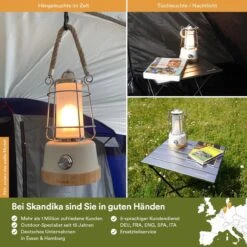 Skandika Kiruna LED-Lamp – Tentlampen – Campinglampen – Buiten Lantaarn – Buitenverlichting – Buiten Lamp - Retro Outdoor Camping Lamp Met Powerbank, Traploos Dimbaar, Draadloos, Oplaadbare Batterij, USB, Warm En Koud Wit, 75h Lichtduur – Groen -Outdoor Camping Winkel 1200x1200 1355