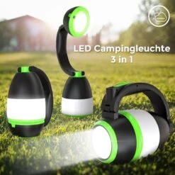 B.K.Licht - LED Kampeerlamp - Zaklamp - 3 In 1 Zaklantaarn Voor Kinderen - Tafellamp - Tentlamp - Opvouwbaar - Zwart Groen - 140 Lumen - IP20 -Outdoor Camping Winkel 1200x1200 1361