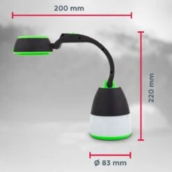 B.K.Licht - LED Kampeerlamp - Zaklamp - 3 In 1 Zaklantaarn Voor Kinderen - Tafellamp - Tentlamp - Opvouwbaar - Zwart Groen - 140 Lumen - IP20 -Outdoor Camping Winkel 1200x1200 1364
