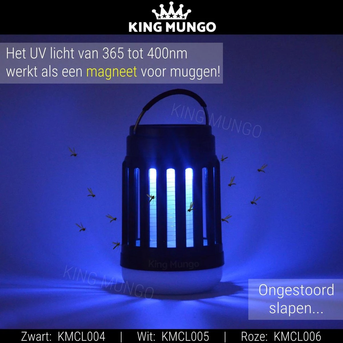 Anti Muggenlamp LED Camping Lamp | Thuis Muggen Vanger Lamp Oplaadbaar | King Mungo 8 Anti Muggenlamp LED Camping Lamp | Thuis Muggen Vanger Lamp Oplaadbaar | King Mungo - Afbeelding 6