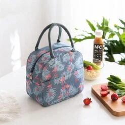 Koeltas - Lunchtas - Volwassenen En Kinderen - Compact & Handig: Zomer - Picknick -School - Lunch - Werk - Grijs Flamingo -Outdoor Camping Winkel 1200x1200 233