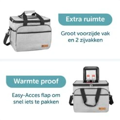 ForDig Koeltas XL Grijs (30 Liter) - Gemaakt Van 600D Polyester Met PEVA-Voering - Ruimte Voor 40 Blikjes Of 20 Halve Liter Flessen - Opvouwbaar Koel Tas Met Easy-Acces Flap - Ruimte Voor Bestek - Picknick Cool Bag - Coolerbag - Grote Cooler -Outdoor Camping Winkel 1200x1200 268