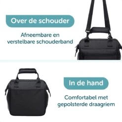 ForDig Lunchtas Zwart - Koeltas Gemaakt Van 600D Polyester Met PEVA-Voering - Ruimte Voor Lunchtrommel / Snacks / Blikjes - Koel Tas Met Mesh Opbergruimtes En Ruimte Voor Bestek - Lunch Tas Cool Bag - Coolerbag - Kleine Cooler -Outdoor Camping Winkel 1200x1200 297