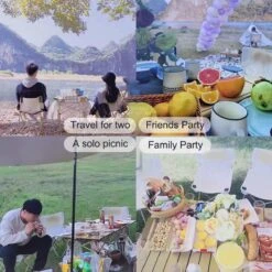 Buxibo - Lichtgewicht Vouwbare Campingtafel - Inklapbaar - Vis/Tuin/Picknick Tafel - Kamperen - Met Opberghoes - Aluminium - Grijs -Outdoor Camping Winkel 1200x1200 3