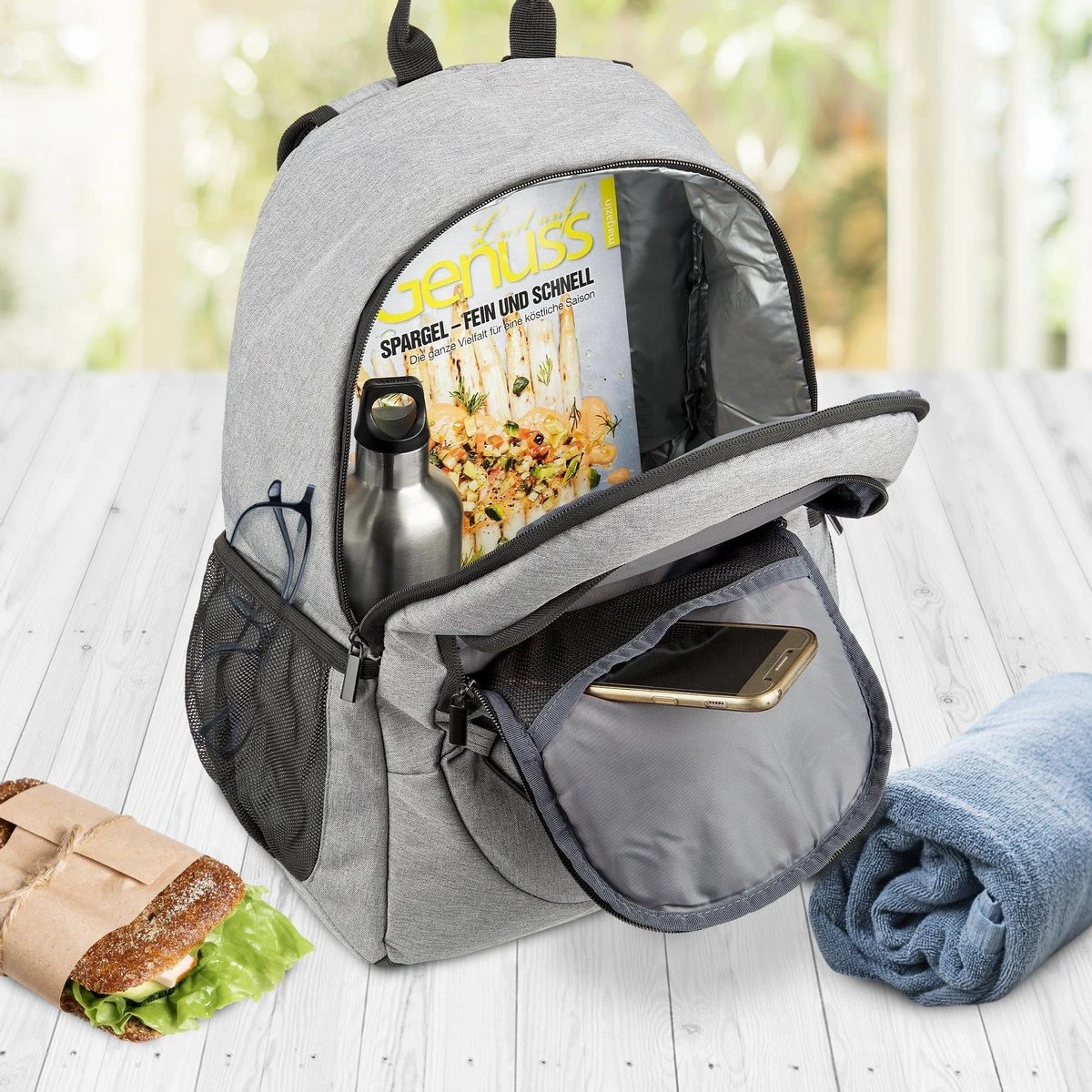 Bomoe Koeltas Rugzak IceBreezer KR45 Koelrugzak Grijs 45x19x33 Cm - 25 Liter 5 Bomoe Koeltas Rugzak IceBreezer KR45 Koelrugzak Grijs 45x19x33 Cm - 25 Liter - Afbeelding 3