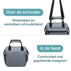 ForDig Lunchtas Grijs - Koeltas Gemaakt Van 600D Polyester Met PEVA-Voering - Ruimte Voor Lunchtrommel / Snacks / Blikjes - Koel Tas Met Mesh Opbergruimtes En Ruimte Voor Bestek - Lunch Tas Cool Bag - Coolerbag - Kleine Cooler -Outdoor Camping Winkel 1200x1200 352