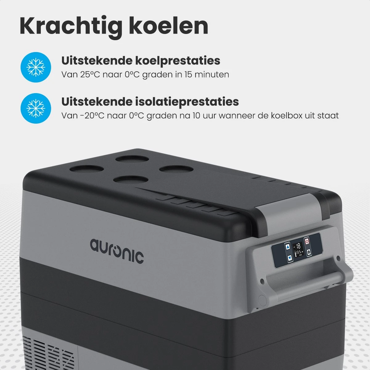 Auronic Elektrische Koelbox - 49.5L - Compressor - 12V En 240V - Grijs 8 Auronic Elektrische Koelbox - 49.5L - Compressor - 12V En 240V - Grijs - Afbeelding 6