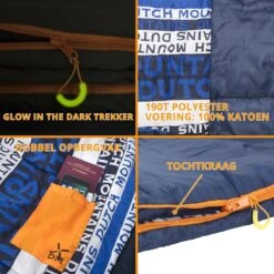 Dutch Mountains Slaapzak Goeree XL - Extra Groot 220x90cm - Katoenen Binnenkant - Aanritsbaar - Tochtstrip En Compressiehoes -Outdoor Camping Winkel 1200x1200 498