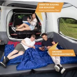 Skandika Pitea XL CROSS Tent – Koepeltenten - Autotent – Campingtent Voor SUV, Caddy, Auto, CUV - Voor Max. 4 Personen – Vrijstaand – Met/zonder Slaapcabine – Max. Stahoogte 230 Cm – 3000mm Waterkolom - 475 X 290 X 230 Cm (LxBxH) – Kamperen - Grijs -Outdoor Camping Winkel 1200x1200 548