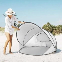 Deryan Luxe Pop Up Strandtent XXL - Anti-UV 50+ - Zilver -Outdoor Camping Winkel 1200x1200 588
