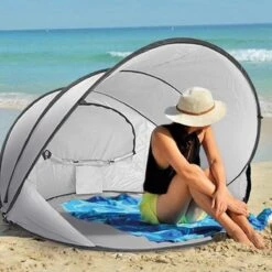 Deryan Luxe Pop Up Strandtent XXL - Anti-UV 50+ - Zilver -Outdoor Camping Winkel 1200x1200 589