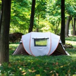 Fly Lab Luxe Pop Up Tent - Kampeer Tent - Grijs/Oranje - 4 Persoons -Outdoor Camping Winkel 1200x1200 603