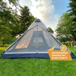 Skandika Tipi Kotona Air Opblaasbare Tent – Opblaasbare Tenten - 4 Persoons Tipi Tent – Tenten - Campingtent – Ingenaaide Tentvloer – Muggengaas – 260 Cm Stahoogte – 490 X 370 X 260 (L X B X H) – Outdoor, Camping, Tuin – Luchttent - Kamperen - Beige -Outdoor Camping Winkel 1200x1200 612