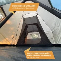 Skandika Tipi Kotona Air Opblaasbare Tent – Opblaasbare Tenten - 4 Persoons Tipi Tent – Tenten - Campingtent – Ingenaaide Tentvloer – Muggengaas – 260 Cm Stahoogte – 490 X 370 X 260 (L X B X H) – Outdoor, Camping, Tuin – Luchttent - Kamperen - Beige -Outdoor Camping Winkel 1200x1200 613
