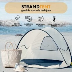 Deryan Luxe Pop Up Strandtent - Anti-UV 50+ - Cream -Outdoor Camping Winkel 1200x1200 632