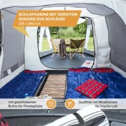 Skandika Pitea XL UP Tent – Koepeltenten - Autotent – 4 Persoons Campingtent Voor SUV, Caddy, Auto, CUV – Vrijstaand – Met/zonder Slaapcabine – Max. Stahoogte 200 Cm – Waterdicht Met 3000mm Waterkolom - 515 X 300 X 200 Cm (LxBxH) – Kamperen - Grijs -Outdoor Camping Winkel 1200x1200 640