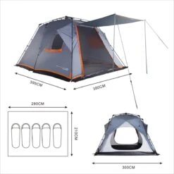 Where Tomorrow Gezinstent Met Zonnendak 300X395X200 Cm- Grijs - 5 Persoons -Outdoor Camping Winkel 1200x1200 657