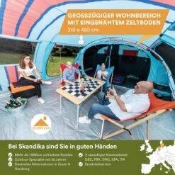 Skandika Gotland Tunneltent Voor 6 Personen, Grote Familietent In Racing-design, Ingenaaide Tentbodem, Waterdicht, 5000 Mm Waterkolom, Slaapcabine Met Scheidingswand, Muggennet (let Op, Komt Met Kleurfouten) -Outdoor Camping Winkel 1200x1200 669
