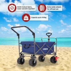 AREBOS Handkar | Transportwagen | Apparatuurwagen | Opvouwbaar | Duwstang| Blauw -Outdoor Camping Winkel 1200x1200 695