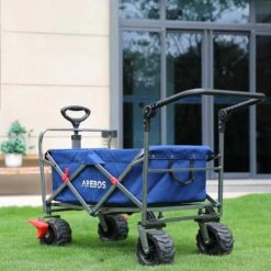 AREBOS Handkar | Transportwagen | Apparatuurwagen | Opvouwbaar | Duwstang| Blauw -Outdoor Camping Winkel 1200x1200 696