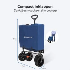 LifeGoods Bolderkar - Opvouwbaar - Tot 120KG - 103L - Extra Draagtas En Duwstang - Wasbaar Polyester - 98x45cm - Blauw/Grijs 19 LifeGoods Bolderkar - Opvouwbaar - Tot 120KG - 103L - Extra Draagtas En Duwstang - Wasbaar Polyester - 98x45cm - Blauw/Grijs -Outdoor Camping Winkel 1200x1200 727