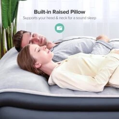 Sable Luxe Queen Size 2 Persoons Luchtmatras Met Ingebouwd Kussen, Opblaasbaar Luchtbed Met Ingebouwde Elektrische Pomp Voor Kamperen, Reizen Of Overnachtende Gasten Of Festival -Outdoor Camping Winkel 1200x1200 761