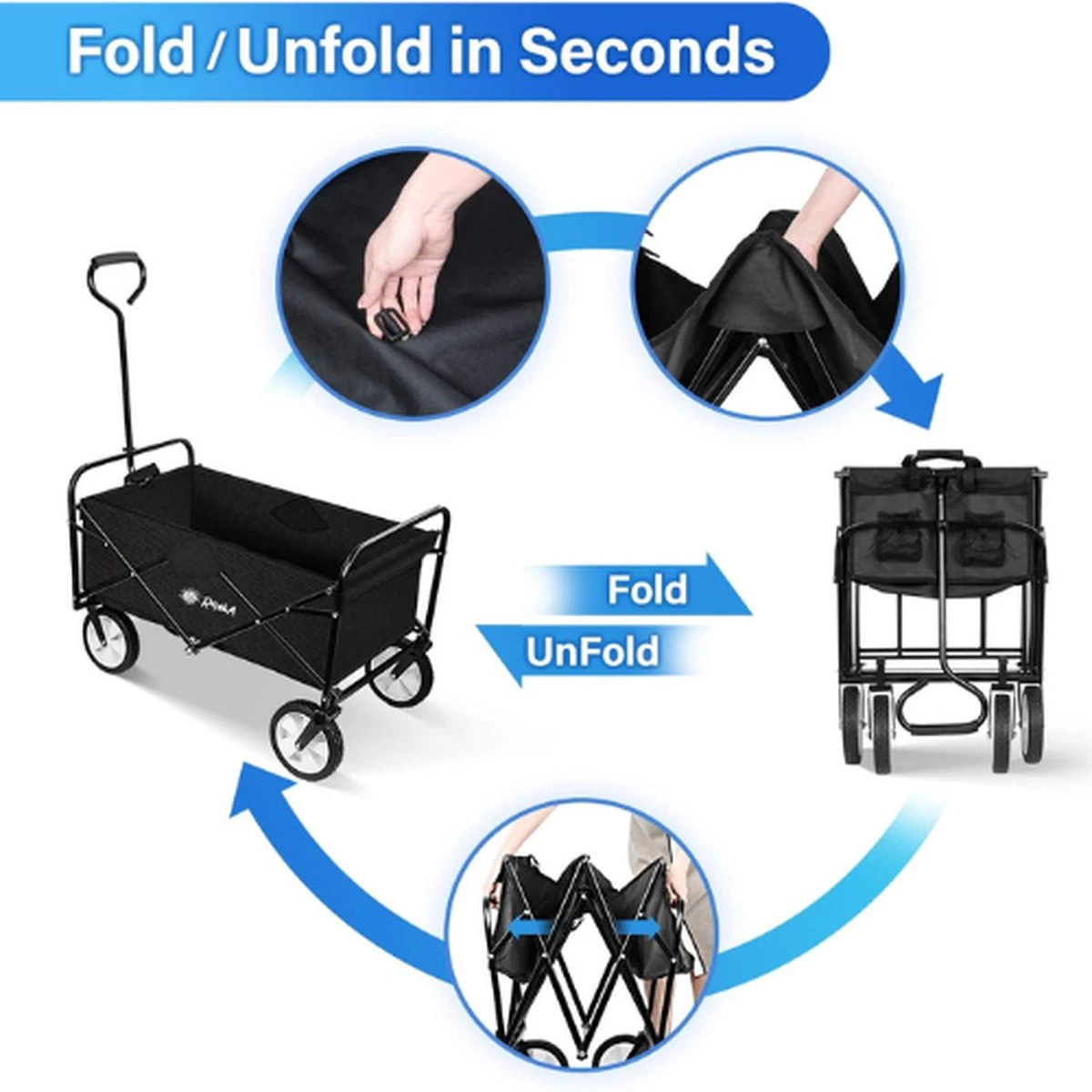 Rijoka Opvouwbare Bolderkar Mét Harde Bodem | Groen 8 Rijoka Opvouwbare Bolderkar Mét Harde Bodem | Groen - Afbeelding 6