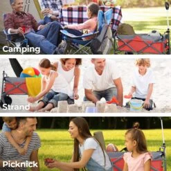 LifeGoods Bolderkar - Opvouwbaar - Tot 80KG - 94L - Wasbaar Polyester - 98x45cm - Rood/Grijs -Outdoor Camping Winkel 1200x1200 976