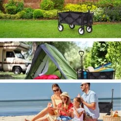 LifeGoods Bolderkar - Opvouwbaar - Draaibare Wielen - 2 Standen - 70KG Draagkracht - Zwart -Outdoor Camping Winkel 1200x1200 986