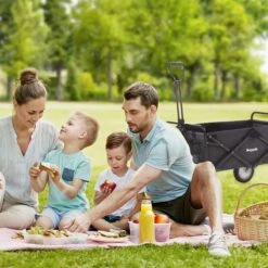 LifeGoods Bolderkar - Opvouwbaar - Draaibare Wielen - 2 Standen - 70KG Draagkracht - Zwart -Outdoor Camping Winkel 1200x1200 987